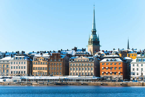 Gamla stan i stockholm på vintern